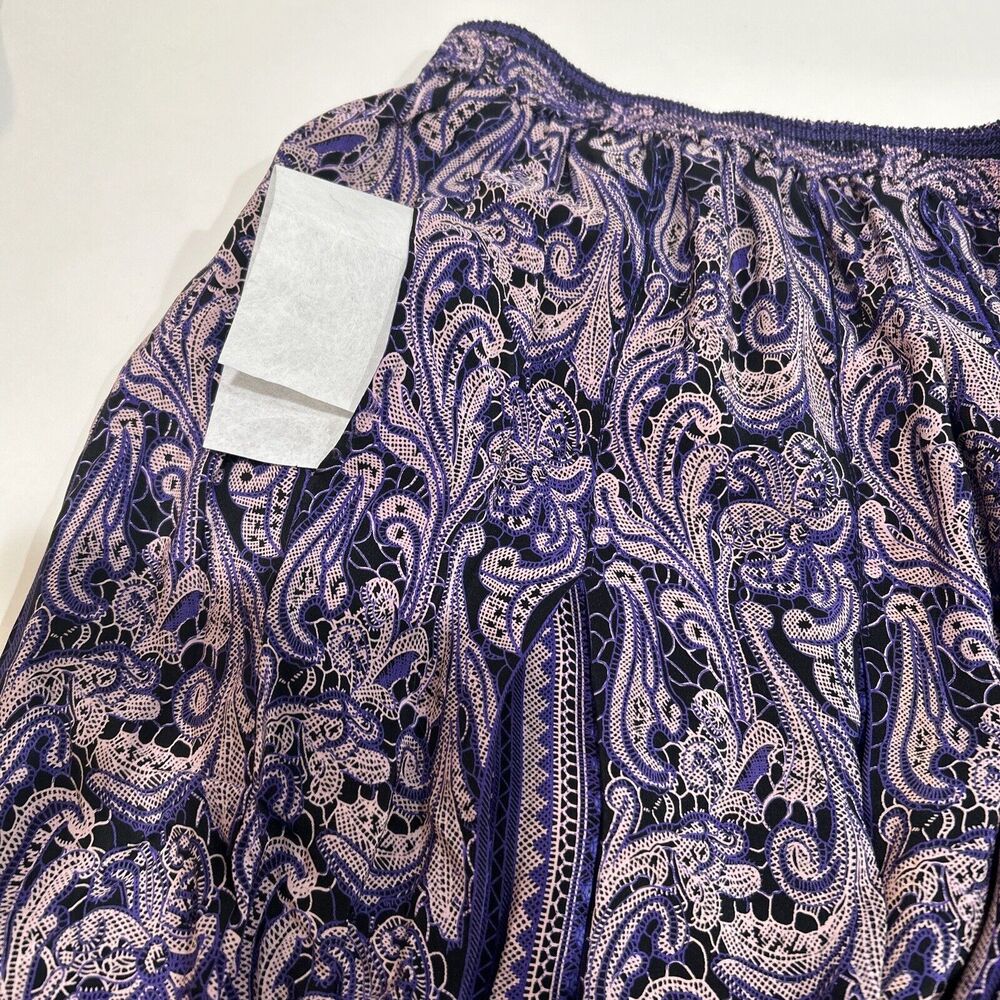 Ciaosport Vintage Set Size 6 Purple Blouse And pleated Skirts geometric/floral - Picture 12 of 14